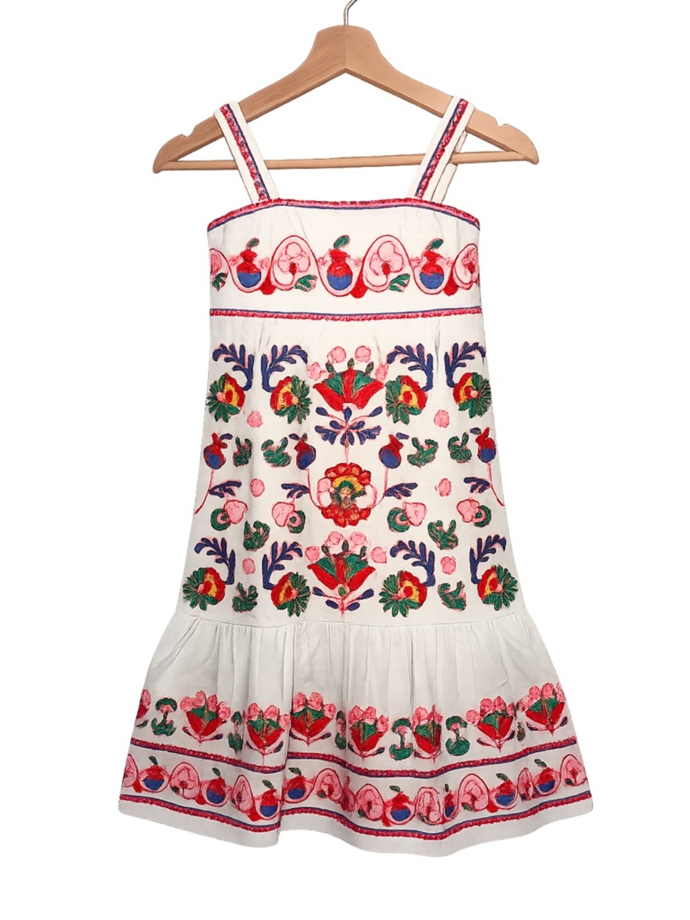 Boutique Embroidered Sundress | Colorful Boho Resort Mini Dress 7/8 - Picture 2 of 8
